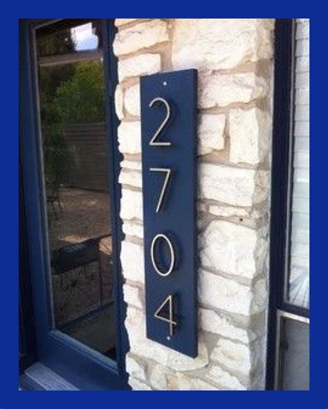 gluing metal house numbers to plastic mailbox|blue house number sign attach.